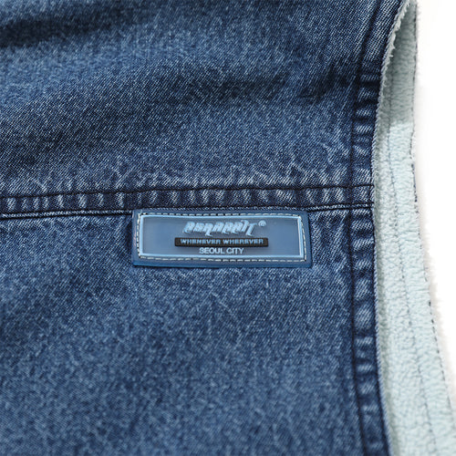 Logo Washing Vest Denim Light Blue