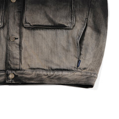 Big Cargo Loosefit Denim Jacket Vintage Black