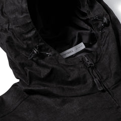 Rustic Charm Linen Hooded Jacket Black