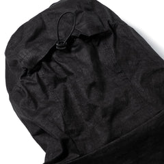 Rustic Charm Linen Hooded Jacket Black