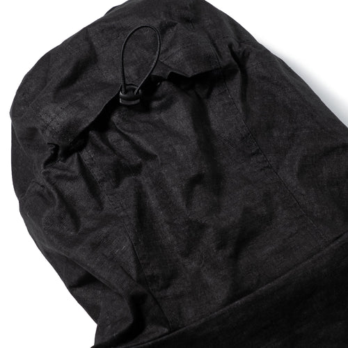 Rustic Charm Linen Hooded Jacket Black