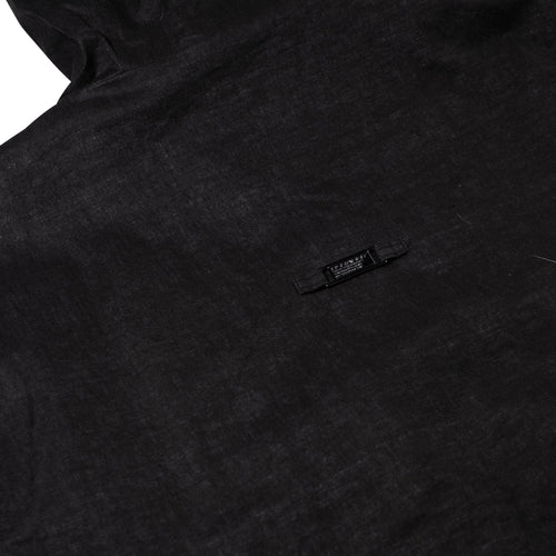Rustic Charm Linen Hooded Jacket Black