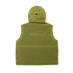 Big Pocket Hooded Vest Solar Yellow