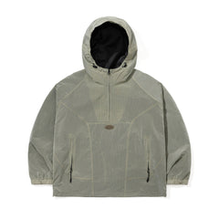Shadow Grid Hooded Anorak Jacket Lime Gray