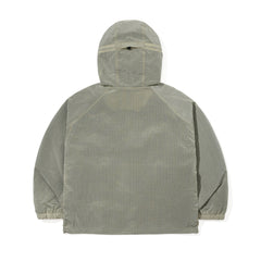 Shadow Grid Hooded Anorak Jacket Lime Gray