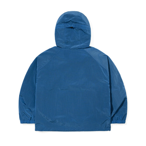 Shadow Grid Hooded Anorak Jacket Cobalt Blue