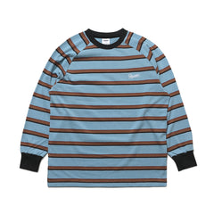 Logo Stripe Long Sleeve Cement Blue