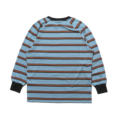 Logo Stripe Long Sleeve Cement Blue