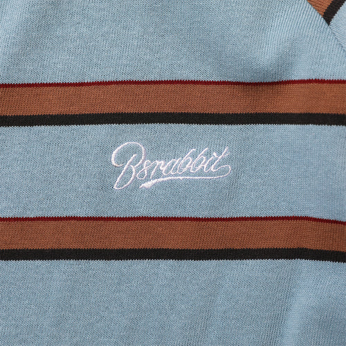 Logo Stripe Long Sleeve Cement Blue