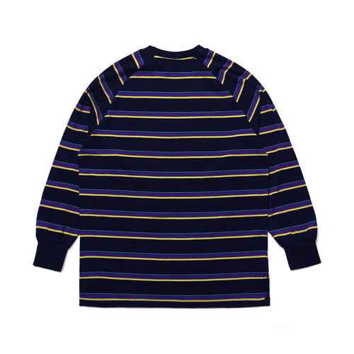 Logo Stripe Long Sleeve Blacknavy