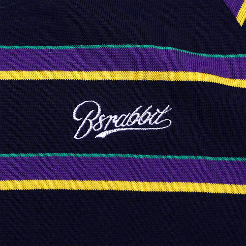 Logo Stripe Long Sleeve Blacknavy