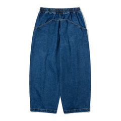 Utility Front Cargo Super Wide Denim Pants Blue