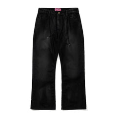 Flare Relaxed Fit Velvet Denim Pants Vintage Black