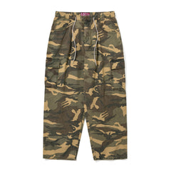 Cargo Loose Fit Cotton Pants Woodland Camo