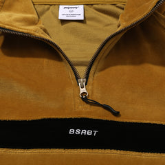 Logo Velour Line Pullover Mustard