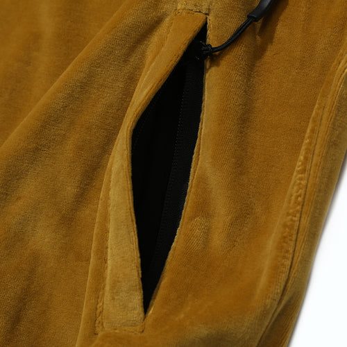 Logo Velour Line Pullover Mustard
