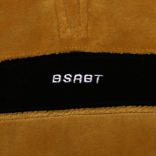 Logo Velour Line Pullover Mustard