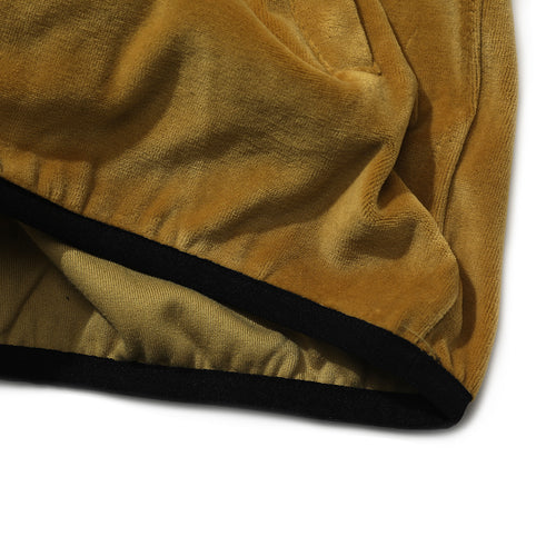 Logo Velour Line Pullover Mustard