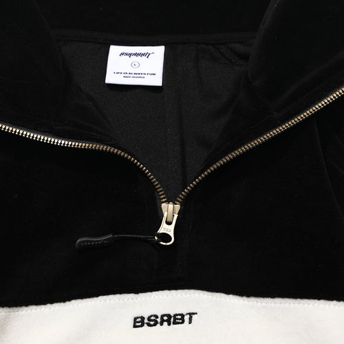 Logo Velour Line Pullover Black