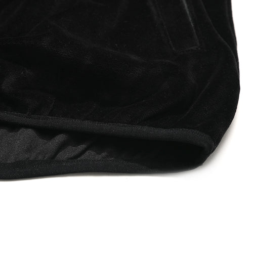 Logo Velour Line Pullover Black