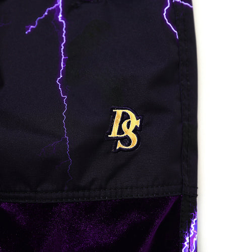 Dsxbr 2Nd Velvet Wide Box Pants Purple Thunder Black