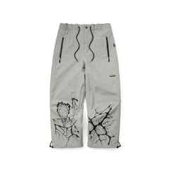 Special Seam Sealing Wide Ventilation Pants Ink Splatter Gray