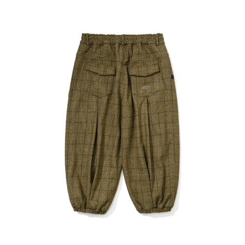 Dsxbs Classic Wool New Super Wide Ventilation Jogger Pants Khaki Check