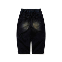 Dsxbs Super Wide Pintuck Wax Real Denim Pants Worn Midnight Denim