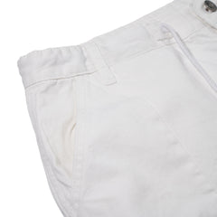 Wide-Leg Drawstring Cotton Pants White
