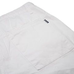 Wide-Leg Drawstring Cotton Pants White