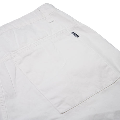 Wide-Leg Drawstring Cotton Pants White