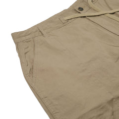 Wide-Leg Drawstring Cotton Pants Ash Khaki