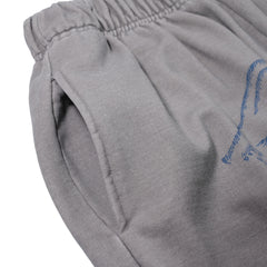 Oil-Washed Graphic Pants Light Gray