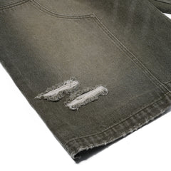 Damaged Denim Shorts Olive
