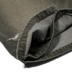 Damaged Denim Shorts Olive