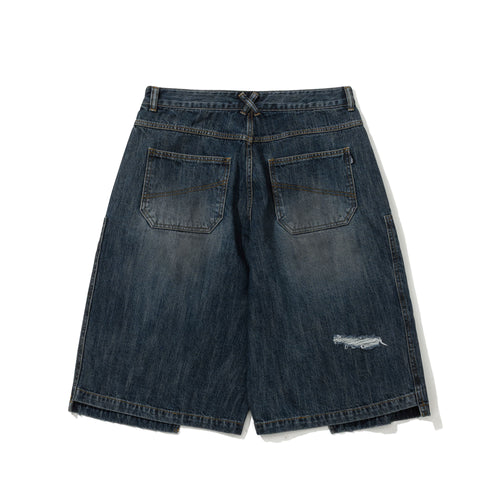 Damaged Denim Shorts Vintage Indigo