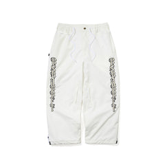 Vertical Applique Super Wide Ventilation Pants Ivory