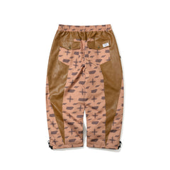 Js Cut Panel Super Wide Ventilation Pants Brown