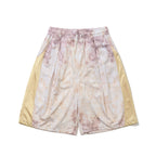 Color-Block Mesh Track Shorts Beige