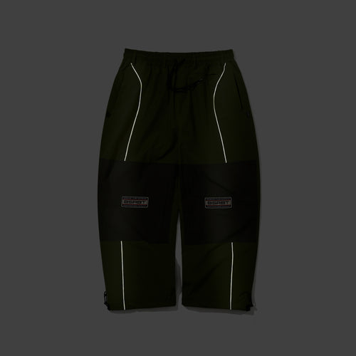 Patched Utility Super Wide Ventilation Pants Green