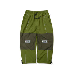 Patched Utility Super Wide Ventilation Pants Green