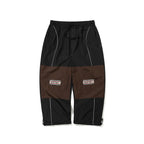 Patched Utility Super Wide Ventilation Pants Black / Dark Brown