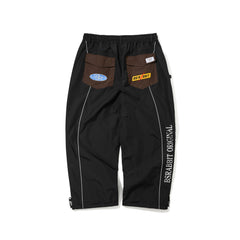 Patched Utility Super Wide Ventilation Pants Black / Dark Brown