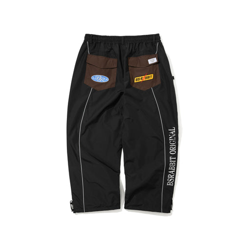 Patched Utility Super Wide Ventilation Pants Black / Dark Brown