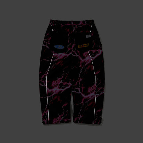 Patched Utility Super Wide Ventilation Pants Black / Thunder Pink