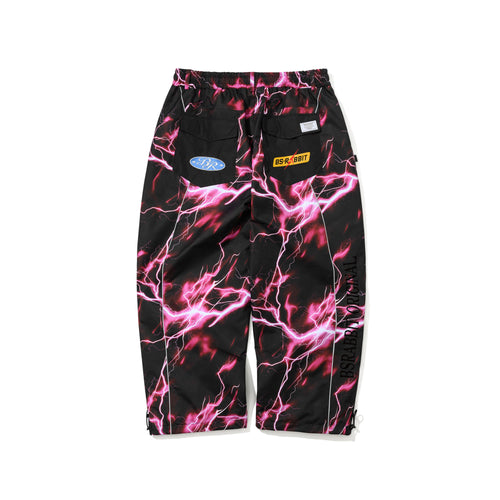Patched Utility Super Wide Ventilation Pants Black / Thunder Pink