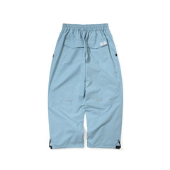 Vertical Print Super Wide Ventilation Pants Ash Blue