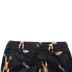 Royal Fleece Jogger Pants Bear Rabbit Black