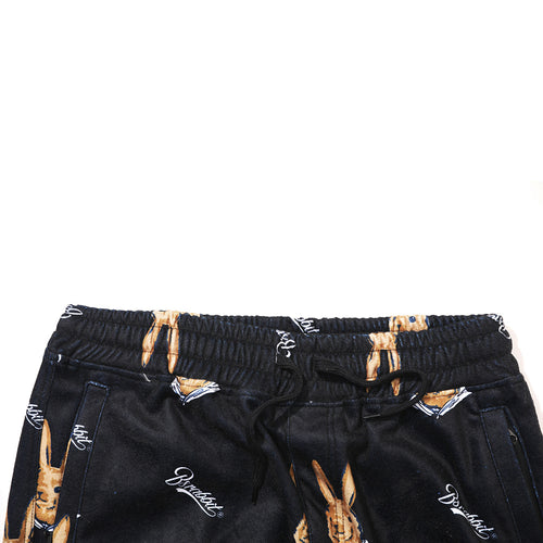 Royal Fleece Jogger Pants Bear Rabbit Black