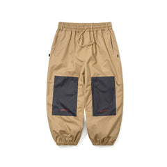 Dual Tone Super Wide Jogger Pants Beige